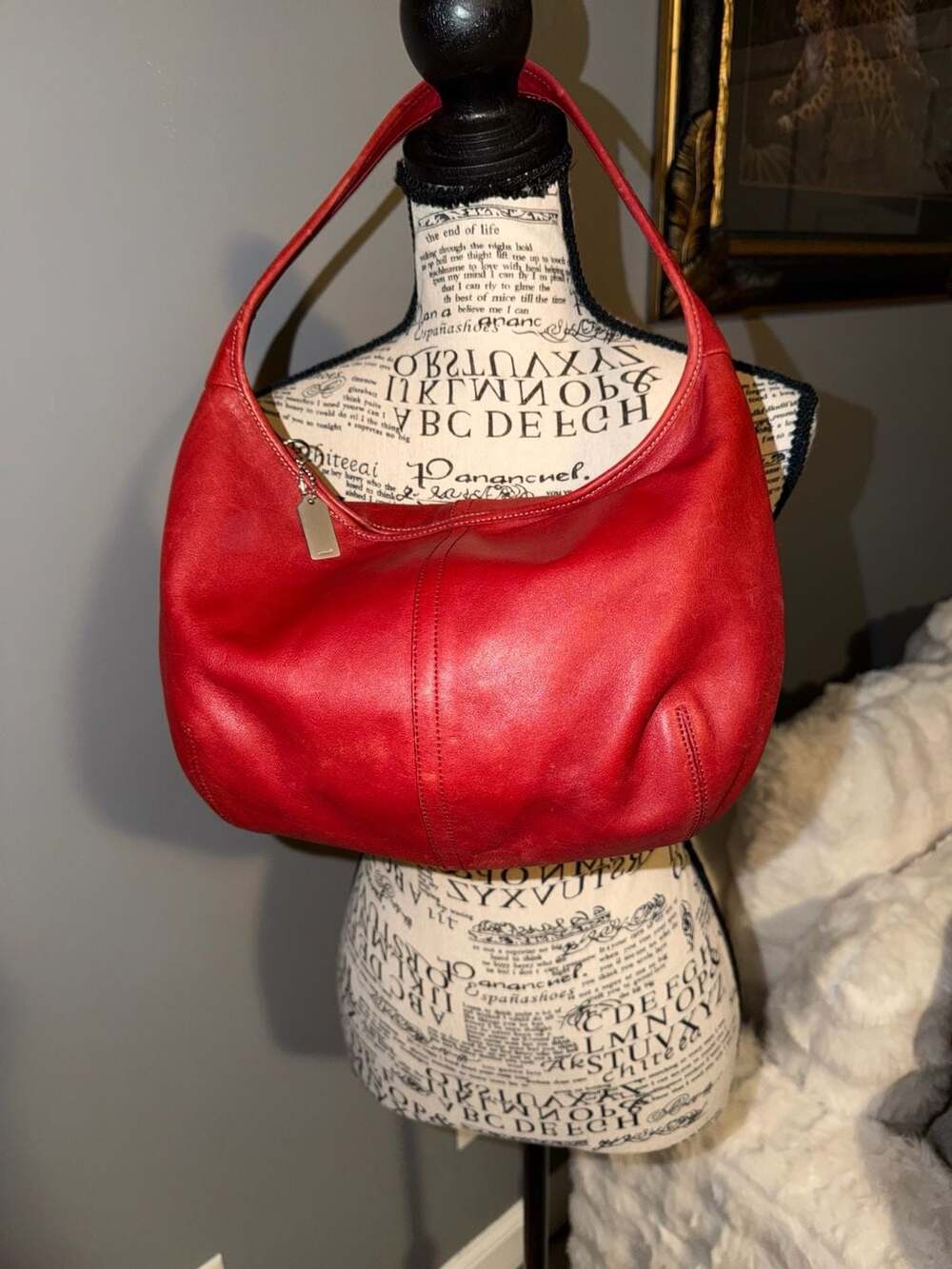 Vintage Coach Red Leather Ergo Bag 9219